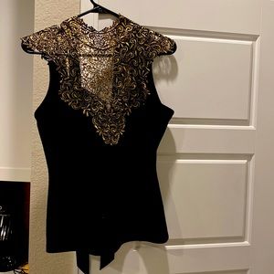 Body Central Gold/Black Night Out Shirt